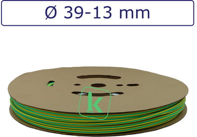 PRO-TIE® - Krimpkous 3:1 39-13 mm Geel-Groen Dunwanding krimpverhouding 3:1 (Rol 30 meter) - PRO-TIE