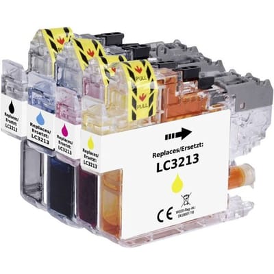 Renkforce Inktcartridge vervangt Brother LC-3213BK, LC-3213C, LC-3213M, LC-3213Y Compatibel Combipack Zwart, Cyaan, Magenta, Geel RF-5679866