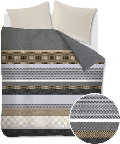 Beddinghouse Hylke dekbedovertrek - Tweepersoons - 200x200/220 cm - Grijs
