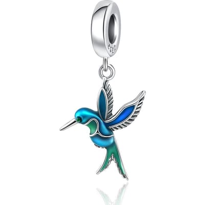 Nieuwe Authentieke Koperen Toekan Kolibrie IJsvogel Hanger Kralen Passend op Originele Slangenhuid Armband Mode Sieraden Hanger Doe-het-zelf Stijl Dames Sieraden gray