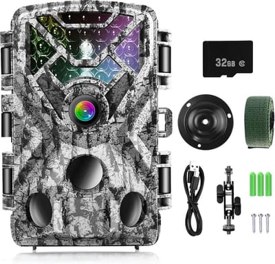Wildcamera Voor Buiten - Wildcamera met Nachtzicht - 30 Meter Bereik - Complete Startersset - Weerbestendig - 0.2 Seconden Reactietijd