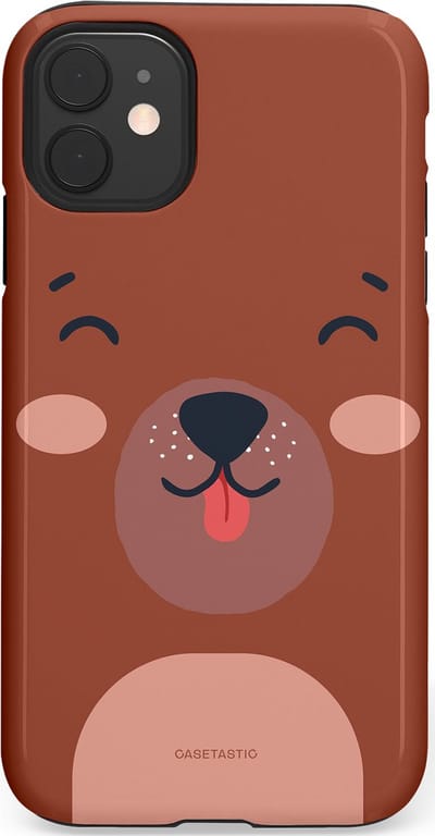 Casetastic hoesje geschikt voor Apple iPhone 11 - Dubbellaagse bescherming - Knuffelkopjes beer - Fashion Case - Terracotta Taupe