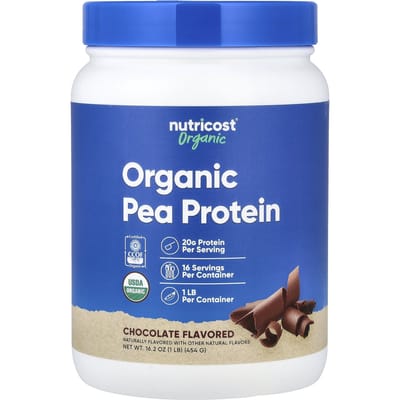 Nutricost, Biologisch Erwtenproteïne, Chocolade, 1 lb (454 gr)
