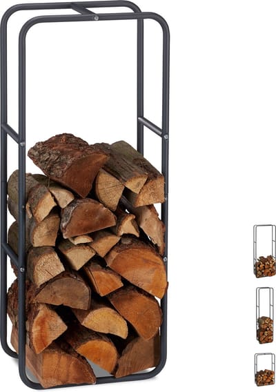 Brandhout rek - haardhout opslag - haardhout rek - binnen - buiten - metaal 100 x 40 x 25 cm