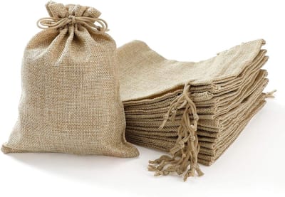 Jute tasjes 15 x 20 cm, set van 24, herbruikbare en duurzame boodschappentassen voor dagelijks gebruik