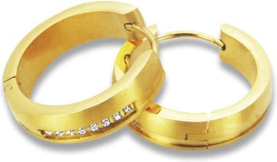 Amanto Oorbellen Diara G - Staal Goudkleurig - Mat - ∅20mm