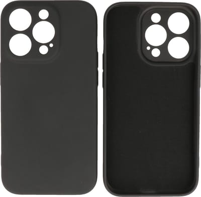 Hoesje Geschikt voor iPhone 14 Pro - 2.0mm Dikke Fashion Telefoonhoesje Backcover - Zwart