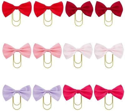 Dailygoods- Bladwijzers 12 stuks - Gekleurde Polyester - Gouden Clip - Schattige Pagina's - Bestandsmarkering - Boekaccessoires - Pagina Markers