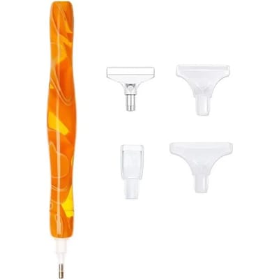 Stylo de peinture au diamant, pointe en résine, pointe en métal remplaçable, tête de stylo de forage, point de croix, accessoires de peinture au diamant or