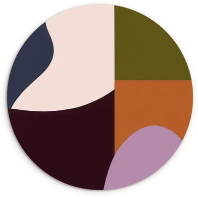 WallCircle® Wandcirkel 120x120 cm - Muurcirkel Vormen - Abstract - Kleuren - Vierkant - Muurdecoratie woonkamer - Wanddecoratie slaapkamer - Kamer decoratie accessoires - Ronde schilderijen XXL