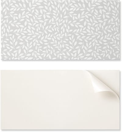 Vinylpaneel met motief voor eenvoudige wandtransformatie, 100x50 cm, subtiel bladpatroon.
