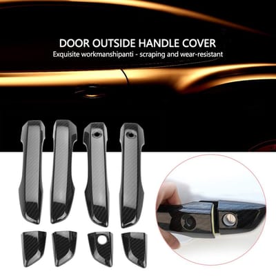8 Stuks Koolstofvezel Textuur Deur Buitenkant Handgreep Cover Past Voor Honda Civic 2016 2018