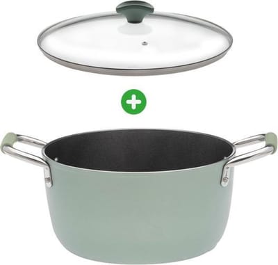Primecook - Kookpan met deksel - Ø 28 cm - PFAS-vrij - geschikt voor inductie - veilige Ecoshield anti-kleeflaag - Made in Italy