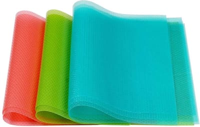 Koelkastmatten - Placemat - 9 stuks - Siliconen - 45 x 29 cm - 3 kleuren - Placemats - Ladematten