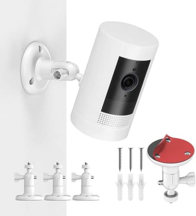 Zelfklevende Camerahouder - Wandmontage Beugel - Beveiligingscamera Plaatsen - 360 Graden Verstelbaar - 3 Stuks - Wit