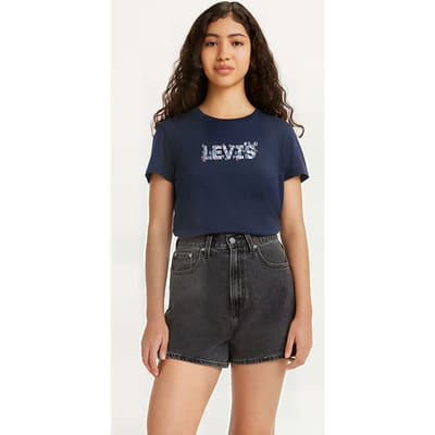 Levi's The T-shirt Navy Maat: XS | Tops Outlet | Dames | Blauw