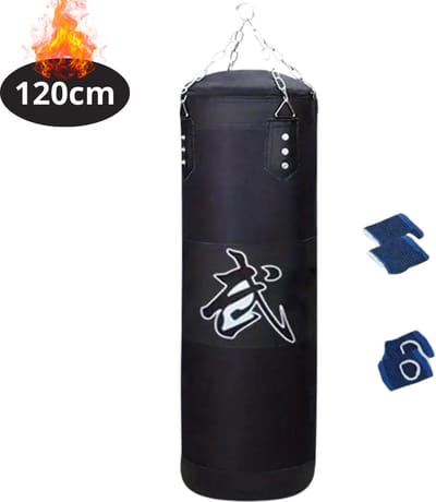 Nivard Bokszak - Bokspaal - Bokszak Ophangsysteem - Volwassenen - Kickboks Zak - Stootzak - Punching Bag - Boxzak - Sport - (Niet Gevuld) - 120 cm - Zwart