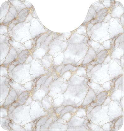 WC mat met uitsparing 55x60 cm - Antislip - Wit - Goud - Marmer - Grijs - Toiletmat met uitsnijding - Vloermat - Douchemat - Toilet tapijt - Toiletmatten