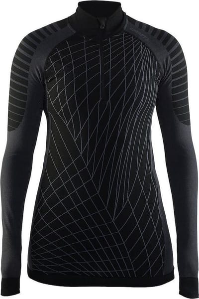 Craft Active Intensity Zip W 1905334 - Sportshirt - Black/Granite - Dames - Maat M