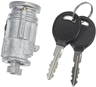 Contactslot Cilinder - Auto Startslot - Motor Starten - Complete Set Met Sleutels - 1 Set - Zilver Zwart