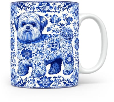 Mok Maltese Beker voor koffie of tas voor thee, cadeau voor dierenliefhebbers, moeder, vader, collega, vriend, vriendin, kantoor, opa, oma, hond, kerst, sinterklaas, verjaardag