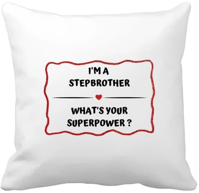 Akyol - i'm a stepbrother what's your superpower? Kussen hoes - Broer - super stiefbroer - verjaardag - cadeautje voor broer - broer artikelen - kado - geschenk - 40 bij 40 cm