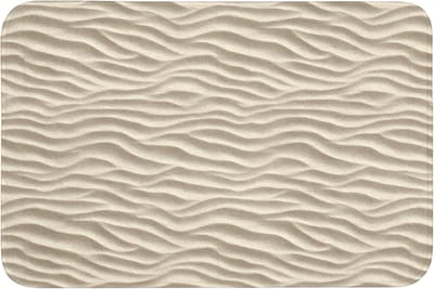 Badmat 90x60 cm - Antislip - Zand - Golven - Beige - Badmatten voor badkamer - Badkamermat - Douchemat - Badkamer mat