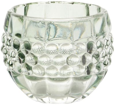 Dekoratief | Theelichthouder 'Bulbs', groen/transparant, glas, 8x8x6cm | A255982