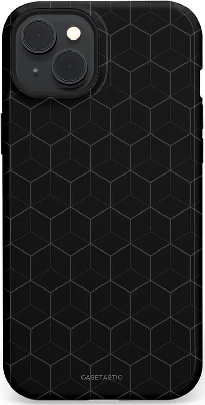 Casetastic Hoesje Geschikt voor Apple iPhone 15 Plus Magsafe - Stijlvolle Beschermende Duo-layer Case - Hexago