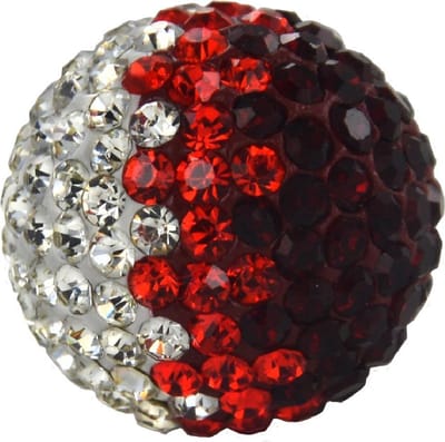 Quiges Verwisselbaar Bolletje met Zirkonia Rood 12mm - 12B006