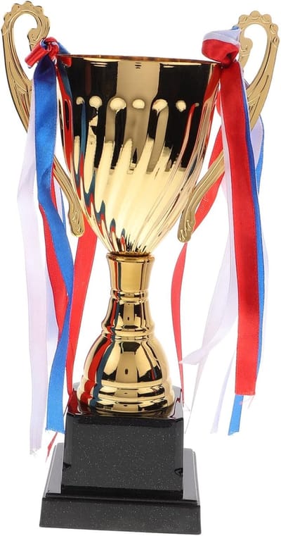 Metalen Trofee Beker - Sport Trofee - Wedstrijd Prijzen - Basketbalspeler Figuur - 24 cm Hoog - Goudkleurig