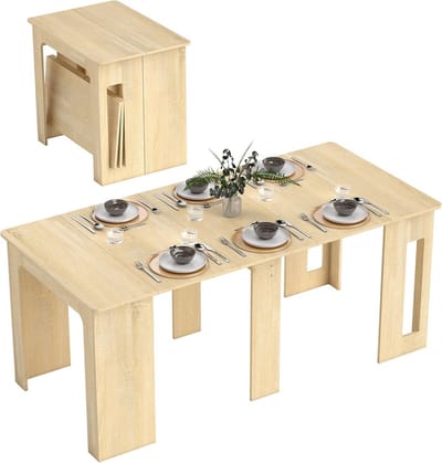 Uittrekbare Eettafel voor 6 Personen - Verstelbaar 60 tot 180 cm