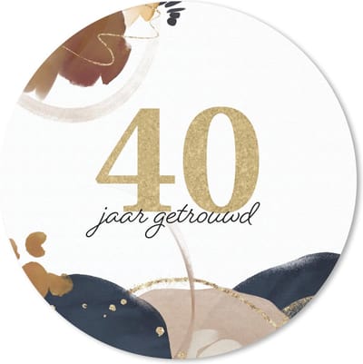 Muismat rond 20x20 cm - Mousepad Spreuken - 40 jaar getrouwd - Quotes - Trouwen - Ronde muismatten