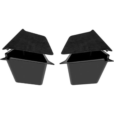 Organisateur de coffre 2 pièces, bacs de rangement de coffre arrière étanches, boîte latérale avec intérieur de lèvre en moquette 2pcs noir