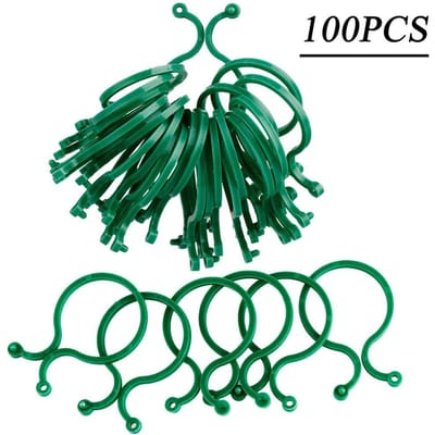 100 stuks Tuinklem Plantensteun, Druiven Groente Tomaat Rechtop Groei Artefact, Tuinbouw Druppelirrigatie Accessoires En Gereedschap 100pcs groen