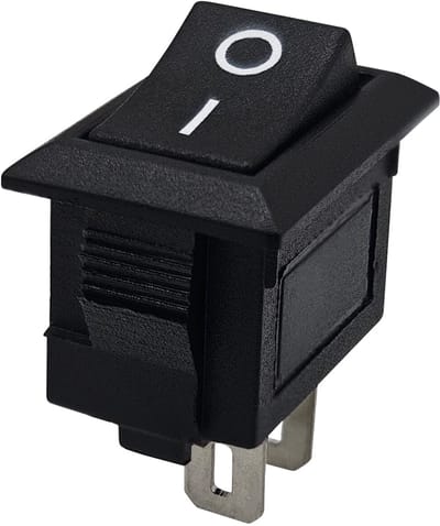 ProRide Mini Wipschakelaar ON/OFF KCD1-10 - 2-pins - 19x11.5mm - Rechthoek - 250V/3A - Zwart