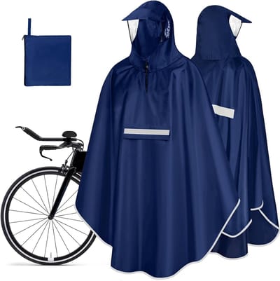 Lichte en Waterdichte Fietsponcho voor Dames en Heren - Reflecterend en Opvouwbaar voor Fiets en Motor