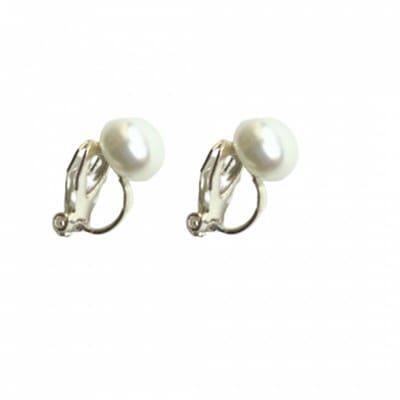 Klem / Clip -Synthetische-Parel -oorbellen- wit- 8 mm- geen gaatje- Charme Bijoux