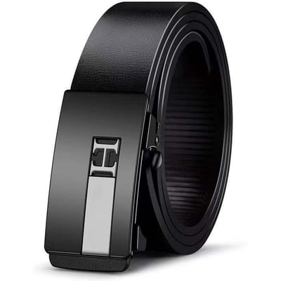 Herenriem Echt Leer Automatische Gesp Koeienhuid Riem Zakelijk Veelzijdig Casual Eenvoudig Riem voor Mannen van Middelbare Leeftijd en Jong 125cm black