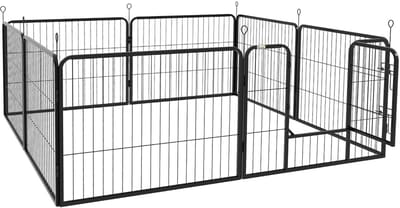 Hondenren - Puppyren - Hondenbench - Staal - Uitbreidbaar - Zwart