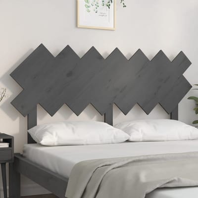 vidaXL - Hoofdbord - 151,5x3x81 - cm - massief - grenenhout - grijs