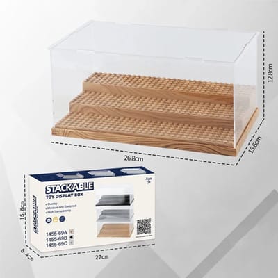 VAEM Display Vitrine Box geschikt voor LEGO Minifigs - Minifigures -Showcase Box - 26,8cm x 15,6cm x 12,8cm kleur Hout