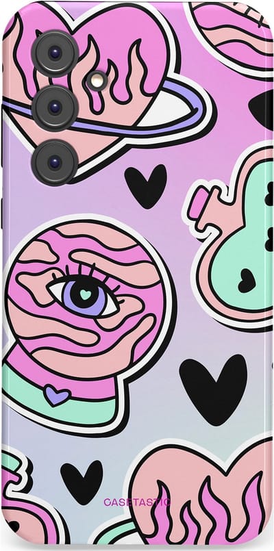 Casetastic Hoesje Geschikt voor Samsung A35 - Stijlvolle Beschermende Duo-layer Case - Pastel Popart