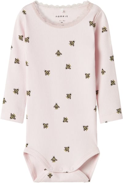 NAME IT - NBFFLOWERKAB LS BODY BOX - female - newborn - Bodies - Maat 68