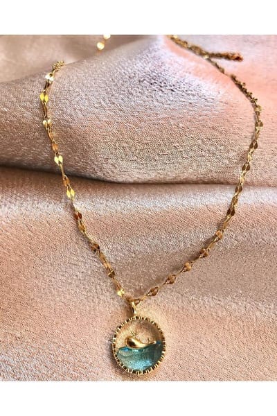 Stainless Steel Ketting - Goudkleurig - Met Dolfijn - Roestvrij en Duurzaam - Moederdag Cadeau - Ketting voor Mama - 50 cm