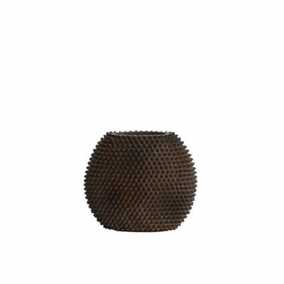 Light & Living Vaas Caldras - Bruin - Ø30,5cm - Synthetisch-Kunststof - Modern - Bloemenvaas - Woondecoratie - Decoratieve vaas voor woonkamer of slaapkamer