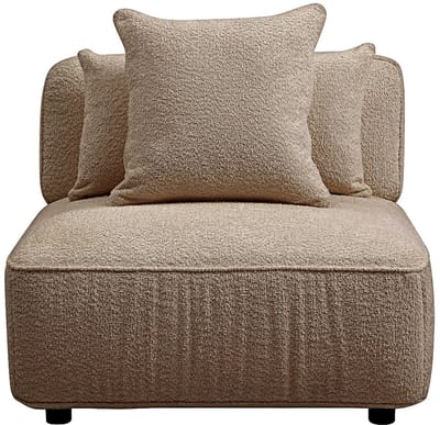 Vente-unique Fauteuil in taupe boucléstof LELACO