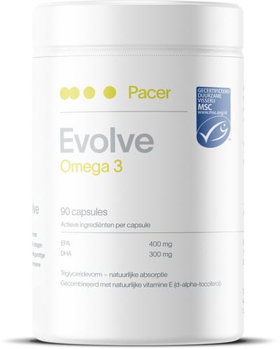 Pacer Evolve - Omega 3 Visolie Hooggedoseerd - 90 Capsules - 400mg EPA & 300mg DHA - TG-Vorm - MSC Keurmerk