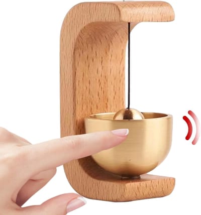 Magnetische Deurbel - Houten Bel - Entree Waarschuwing - Met Magneet - 185 cm - Houtkleur