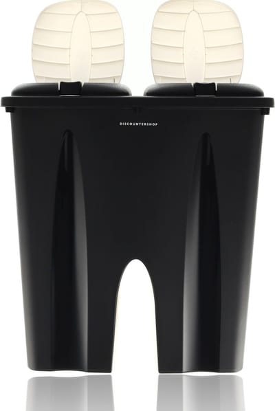 Afvalemmer met Deksel -50liter -Afvalscheiding prullenbak -Afvalbak -(2x 25L) Zwart